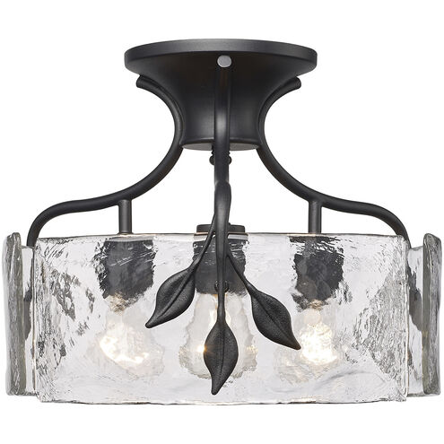 Calla 3 Light 15.13 inch Natural Black Semi-Flush Ceiling Light